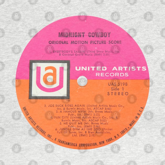 Midnight Cowboy Soundtrack LP Label by MovieFunTime